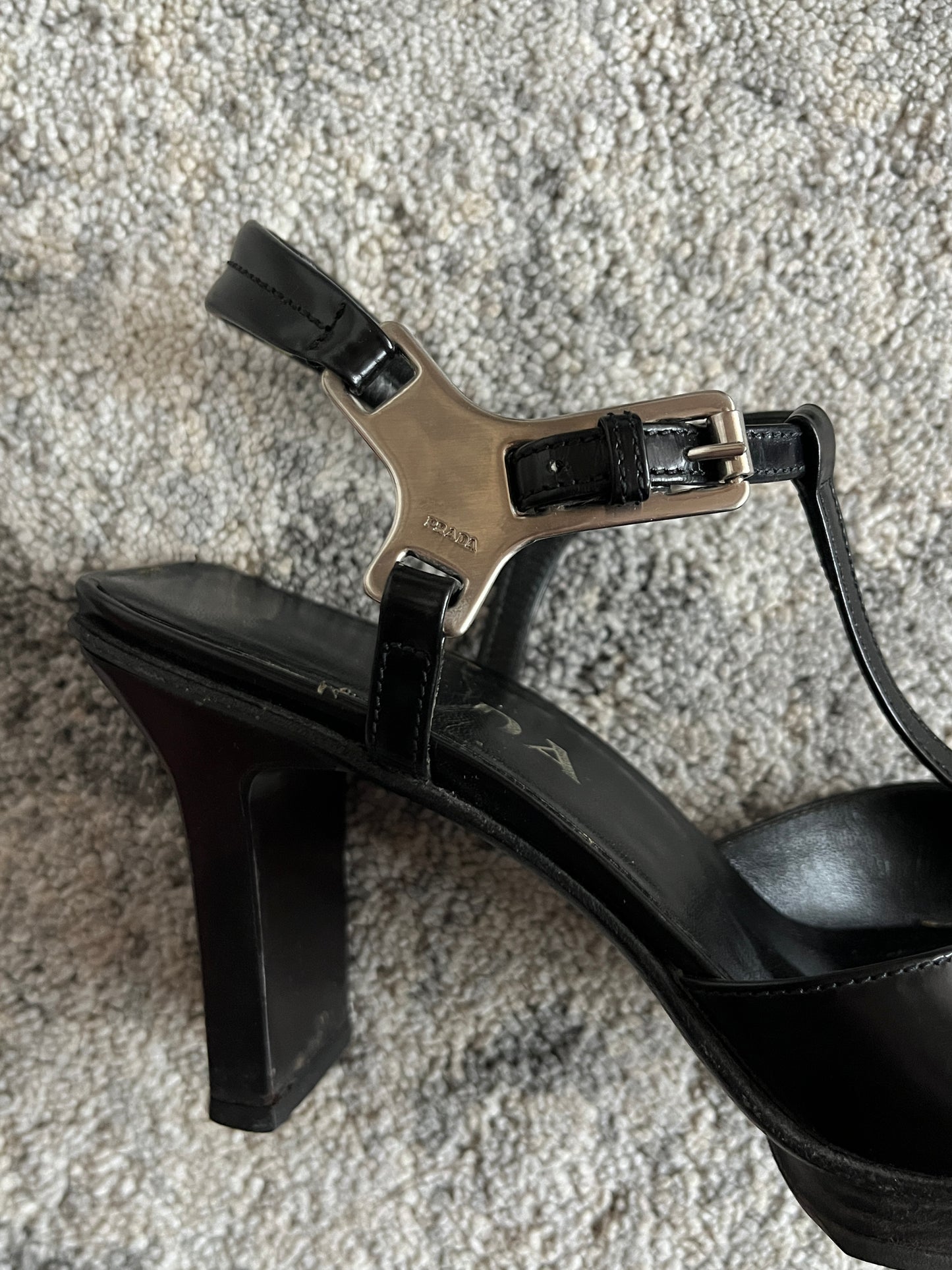 Prada 1999 leather platform heels