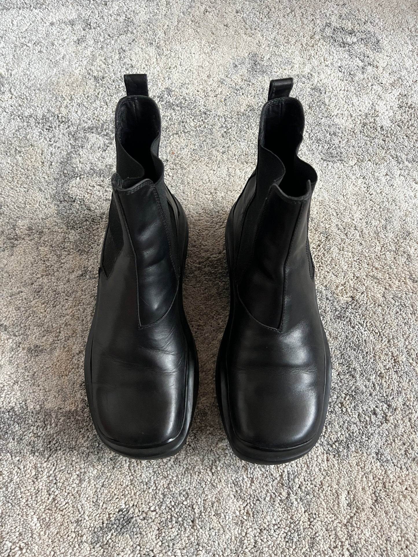 Prada FW1999 leather chelsea boots with vibram soles
