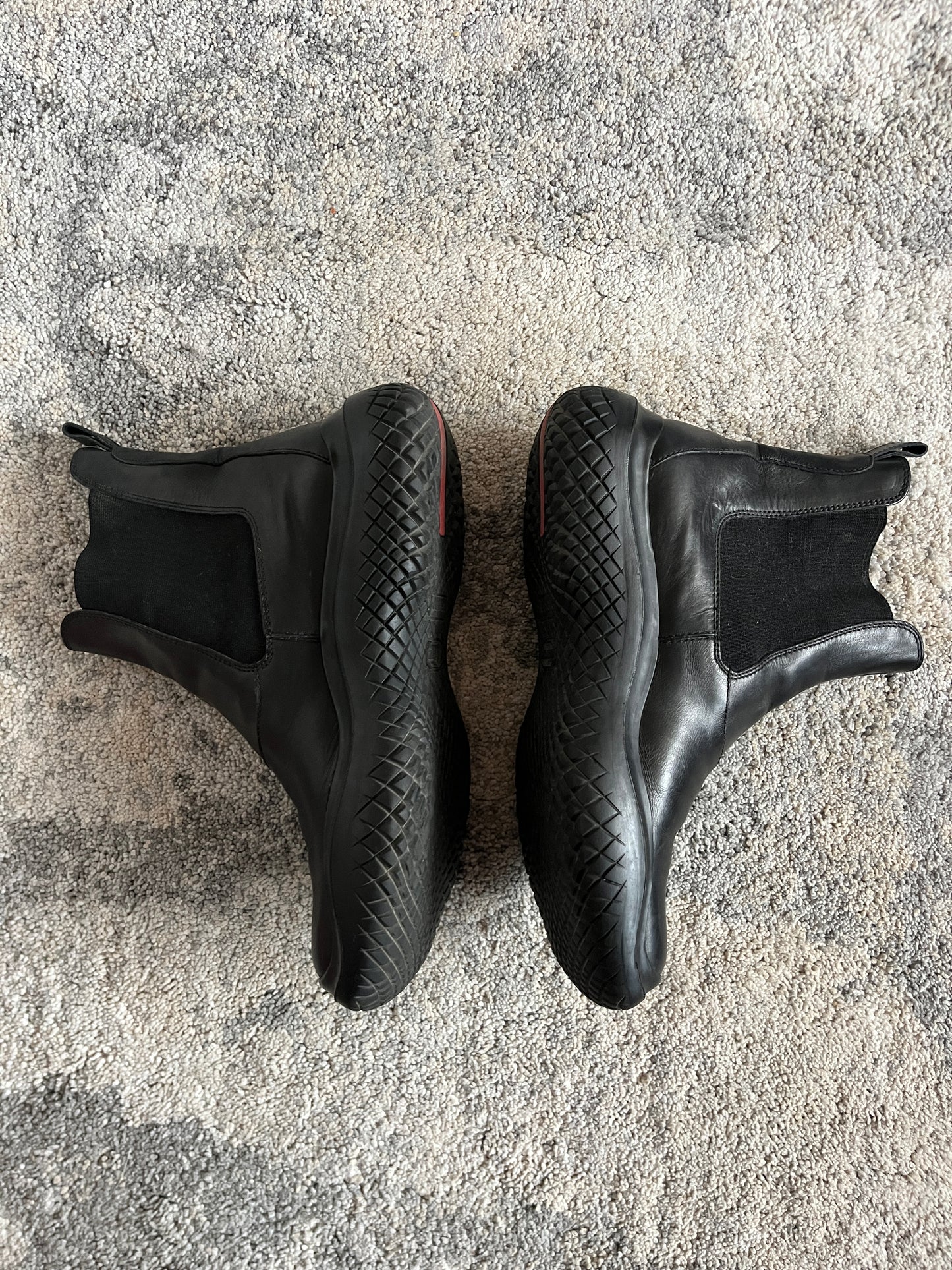 Prada FW1999 leather chelsea boots with vibram soles