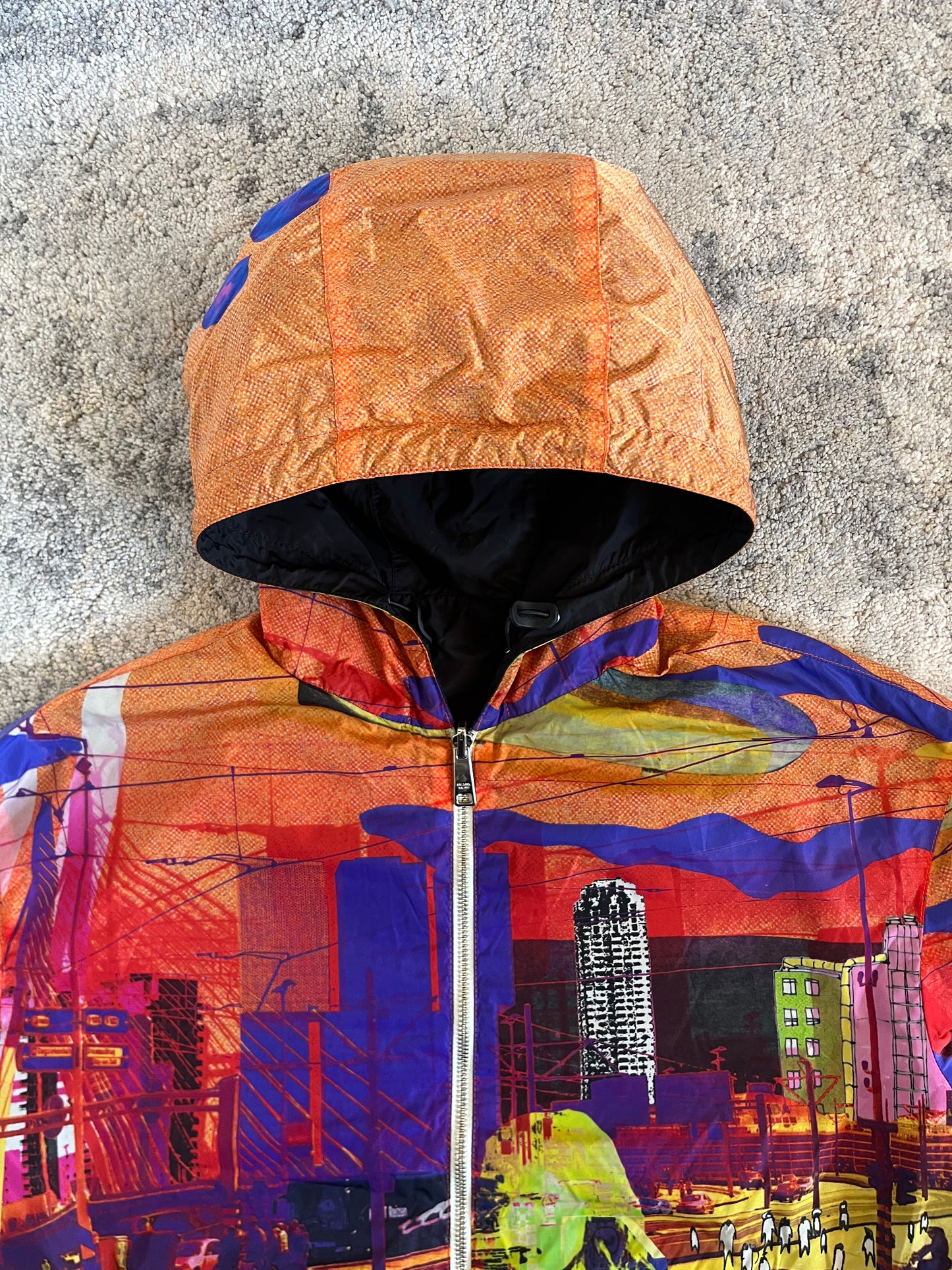 Prada 2018 nylon reversible psychedelic jacket