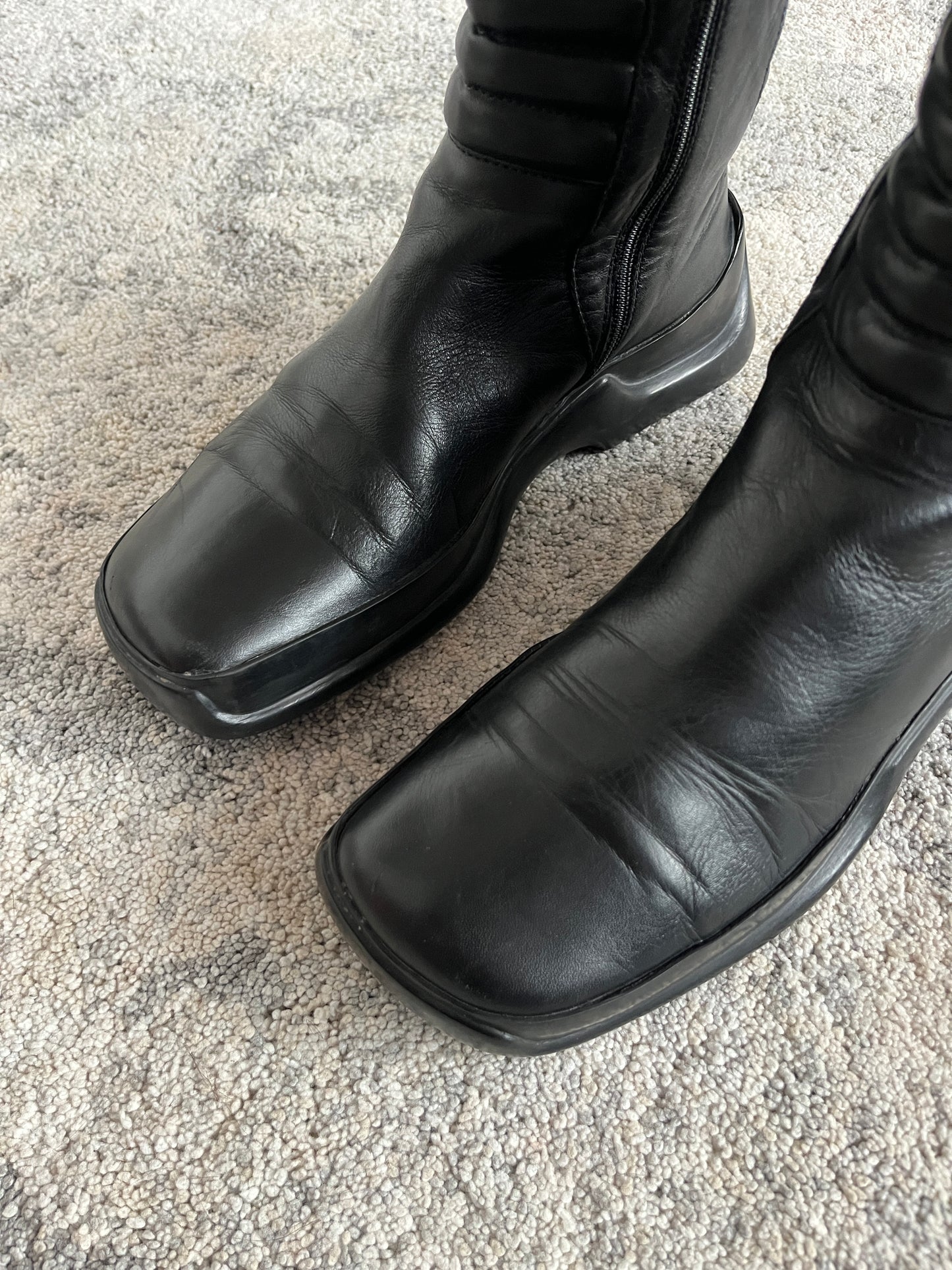 Prada FW1999 motorbike leather boots