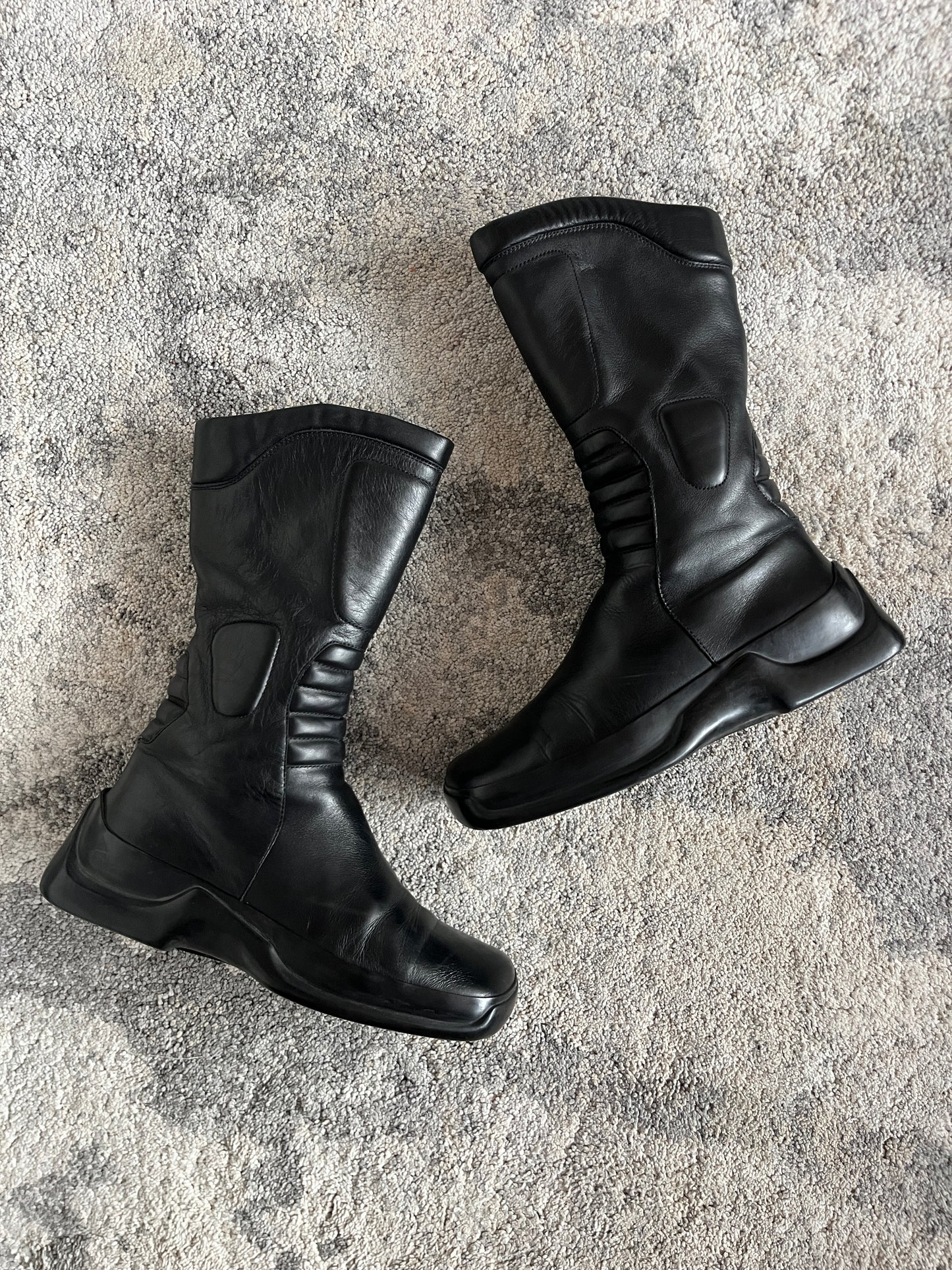 Prada FW1999 motorbike leather boots