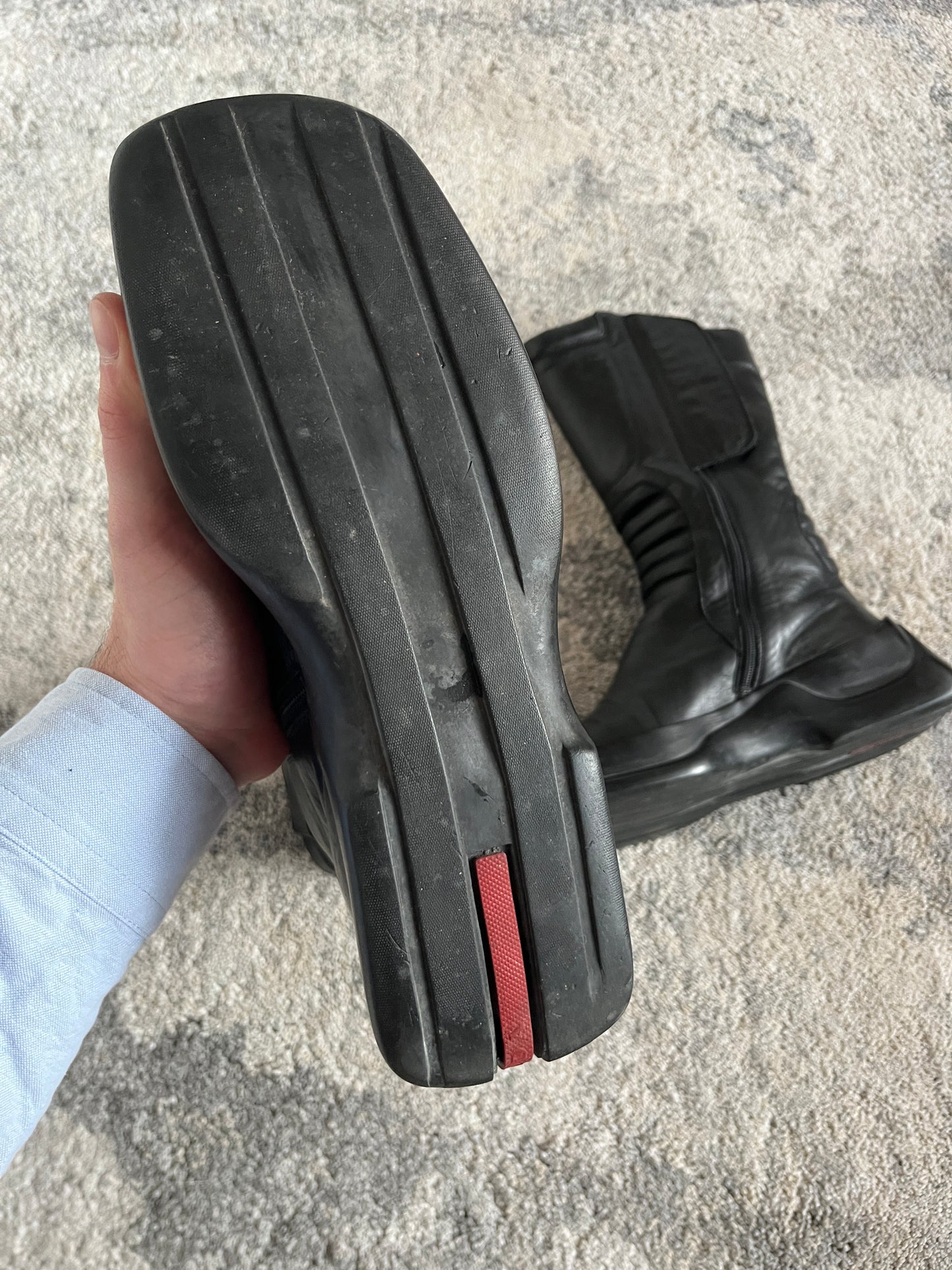 Prada FW1999 motorbike leather boots