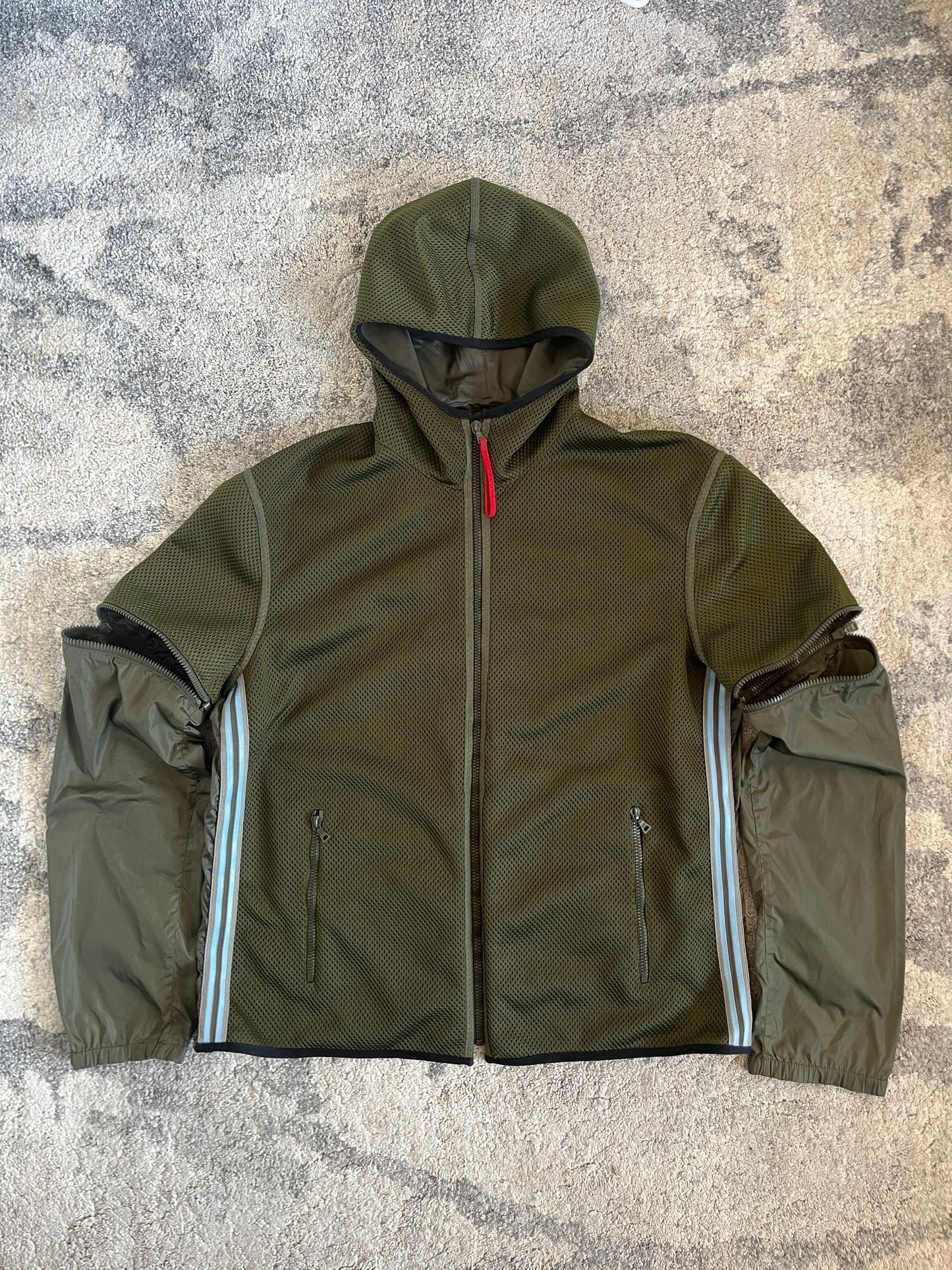 Prada SS2000 mesh& nylon convertible jacket