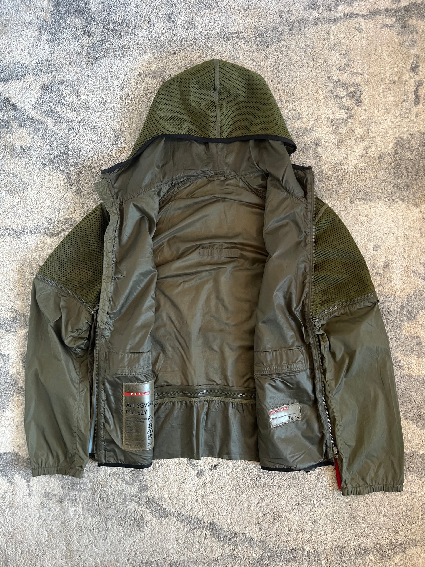 Prada SS2000 mesh& nylon convertible jacket