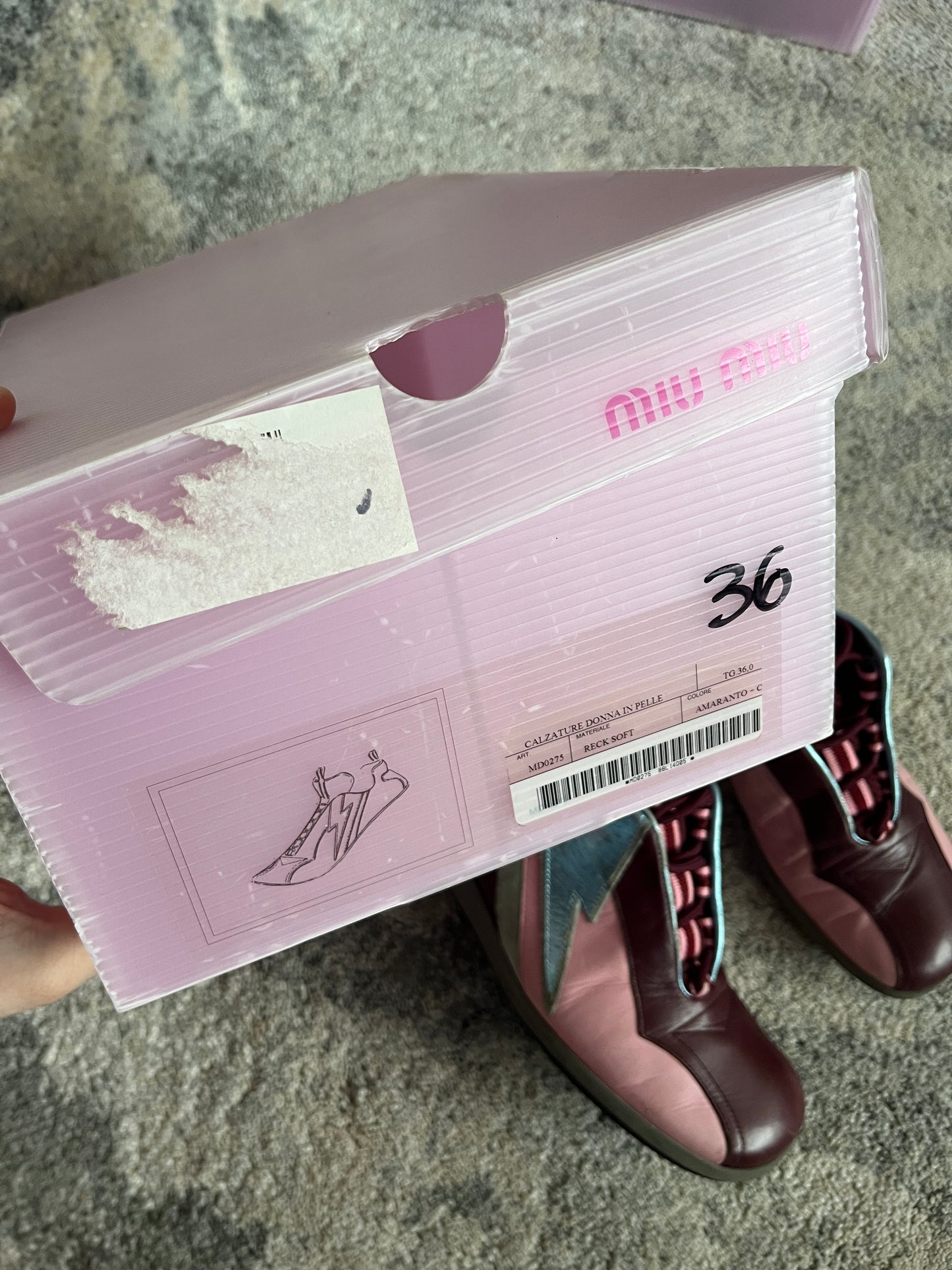 Miu Miu FW1999 leather lightning trainers