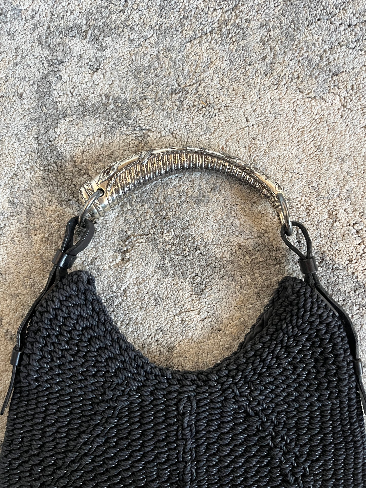 Yves Saint Laurent FW2002 knitted mombasa bag