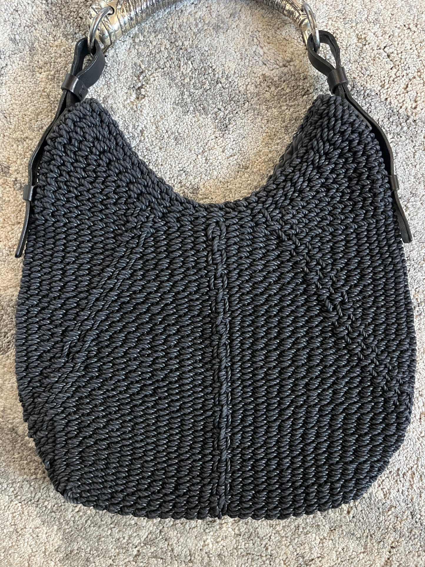 Yves Saint Laurent FW2002 knitted mombasa bag