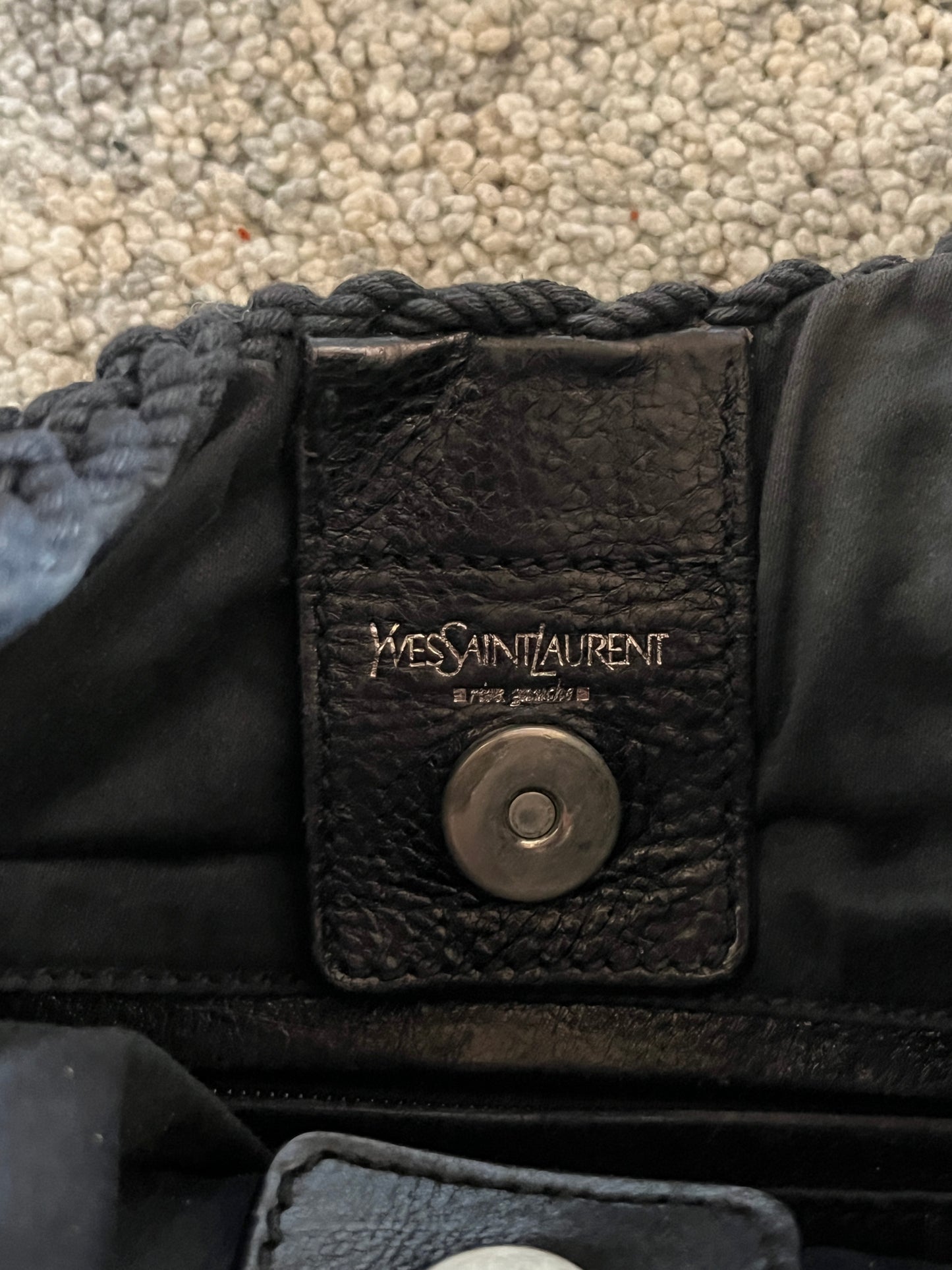 Yves Saint Laurent FW2002 knitted mombasa bag