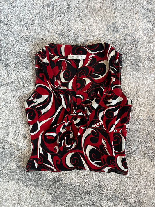 Miu Miu FW2000 viscose psychedelic top
