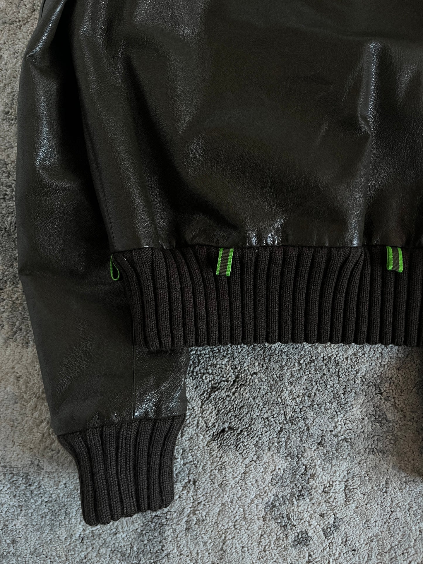 Miu Miu FW1999 leather wool cuffs jacket