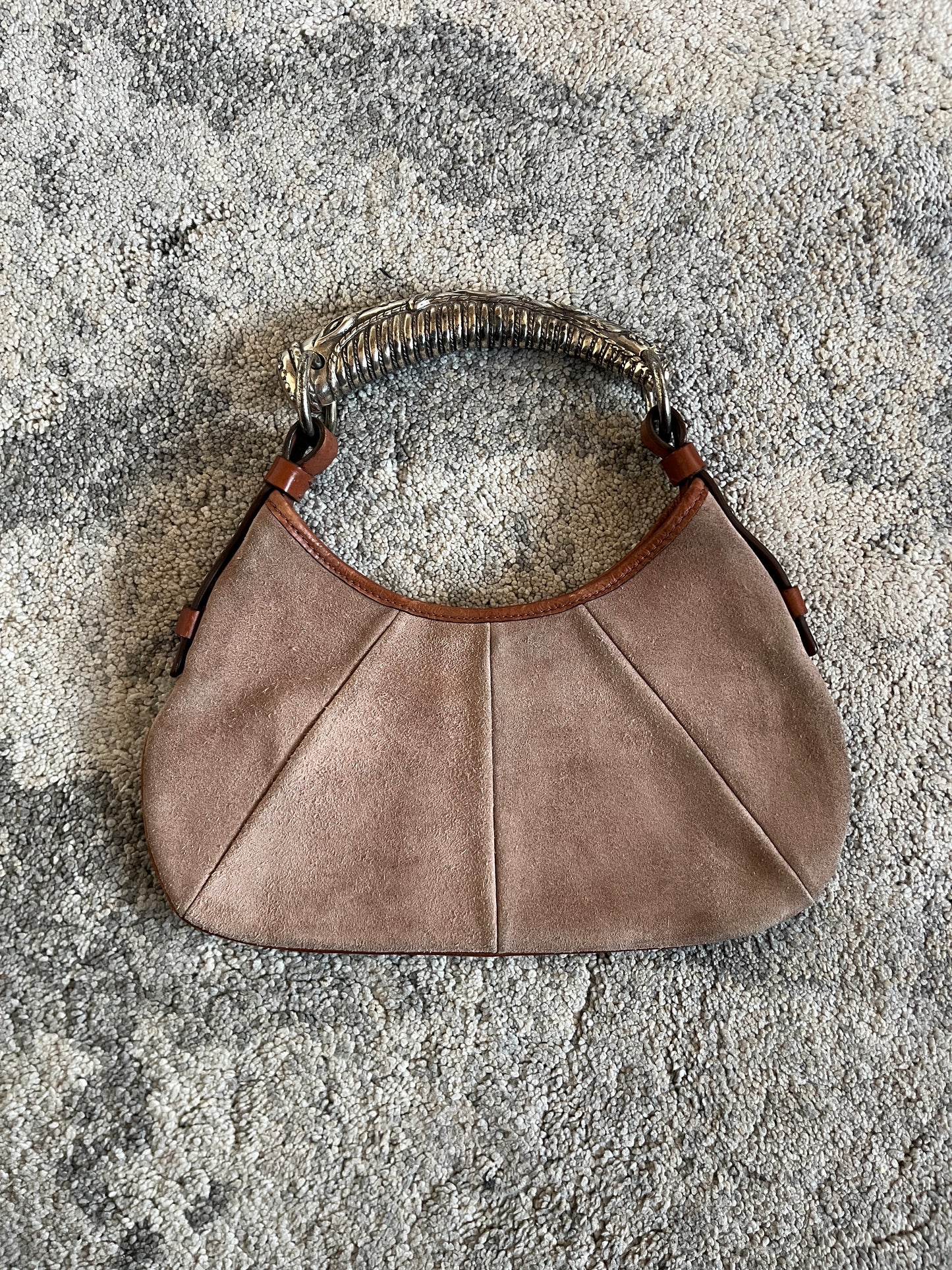 Yves Saint Laurent FW2002 suede mini mombasa