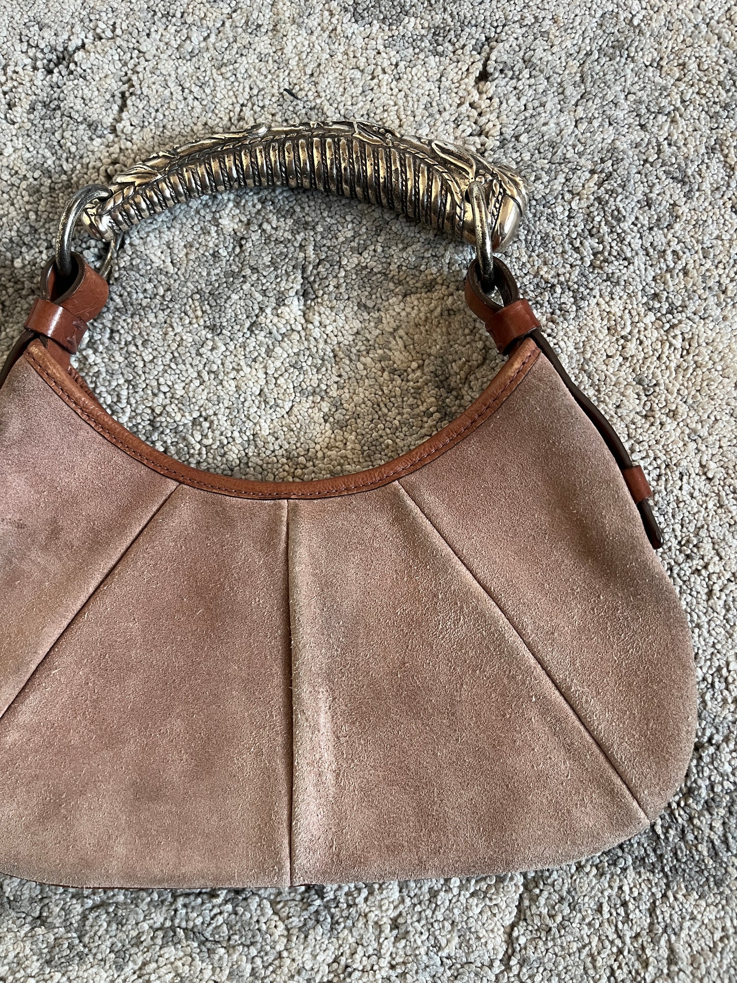 Yves Saint Laurent FW2002 suede mini mombasa