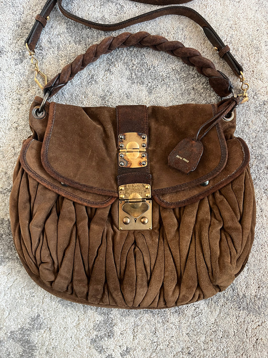 Miu Miu 2010's suede padded coffer bag