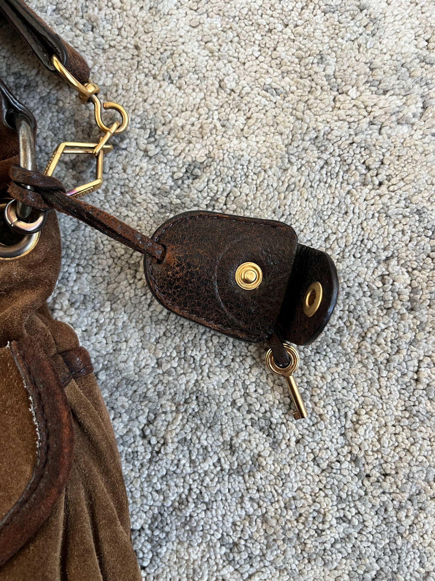 Miu Miu 2010's suede padded coffer bag