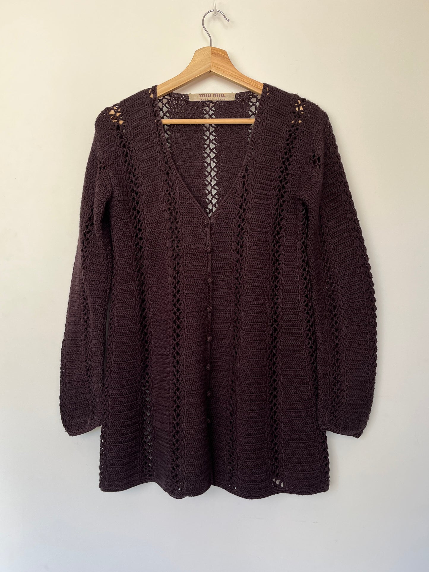 Miu Miu SS1994 cotton hand knit cardigan