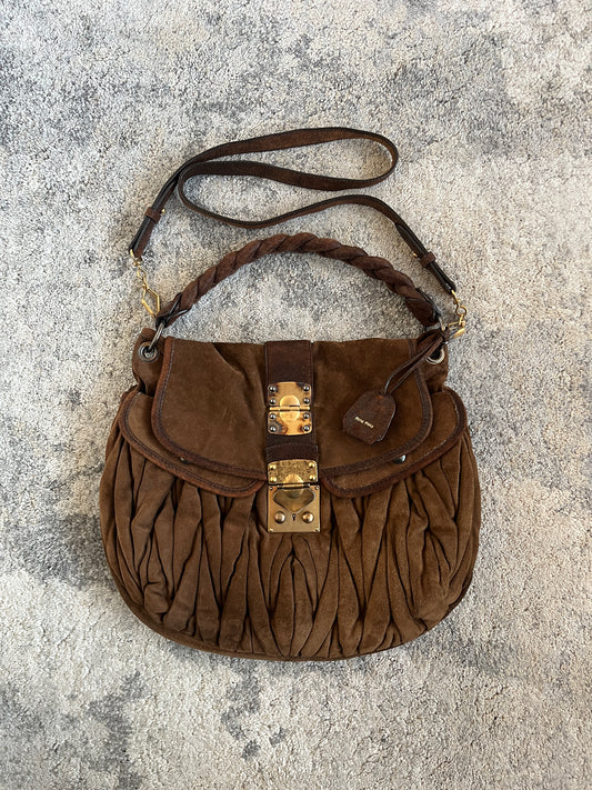 Miu Miu 2010's suede padded coffer bag
