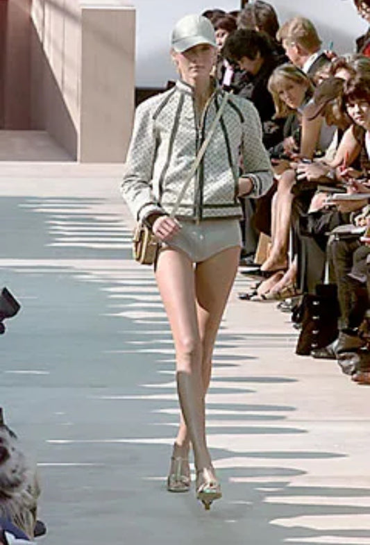 Louis Vuitton SS2000 monogram cotton & leather jacket