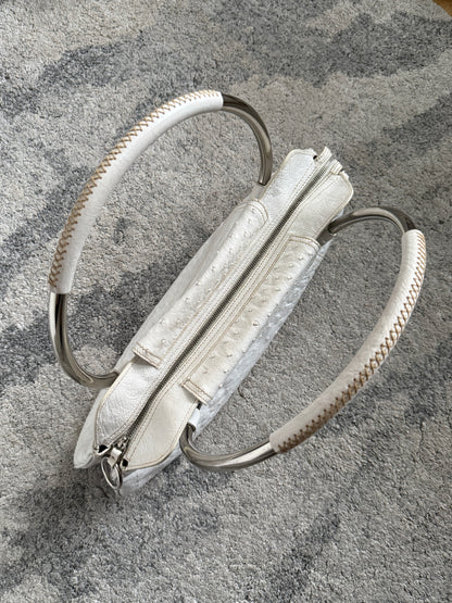 Prada SS2003 ostrich leather metal handle bag