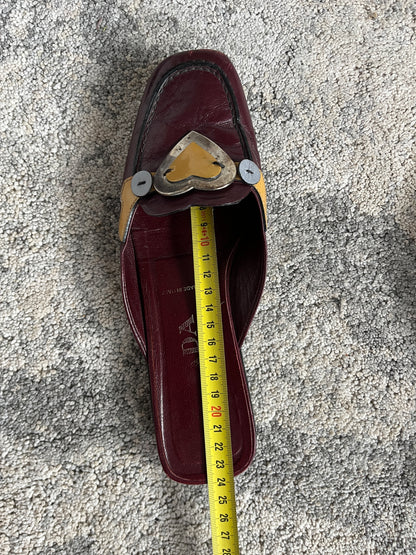 Prada SS2000 metal hearts mules
