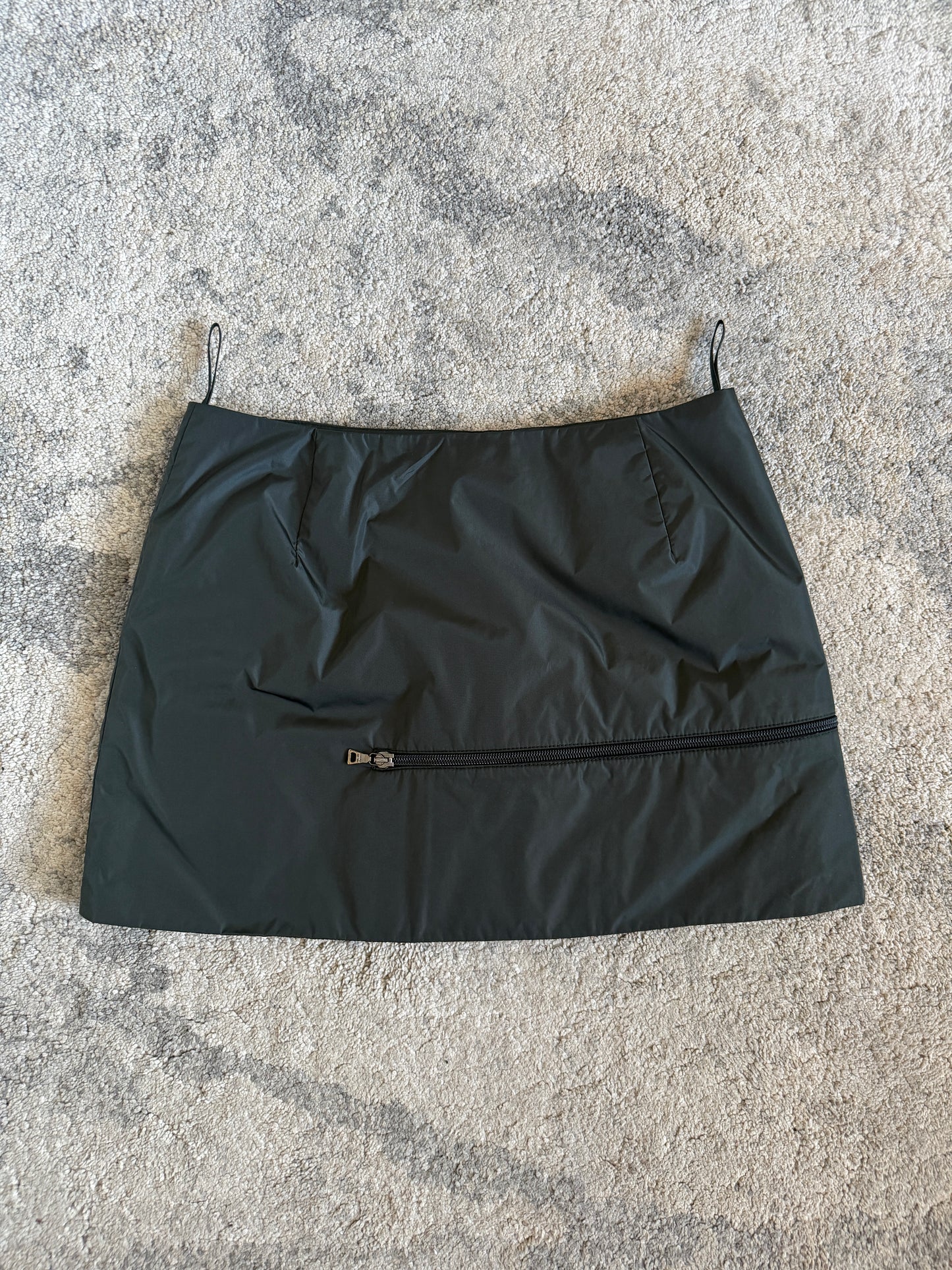 Prada 1999 padded nylon mini skirt