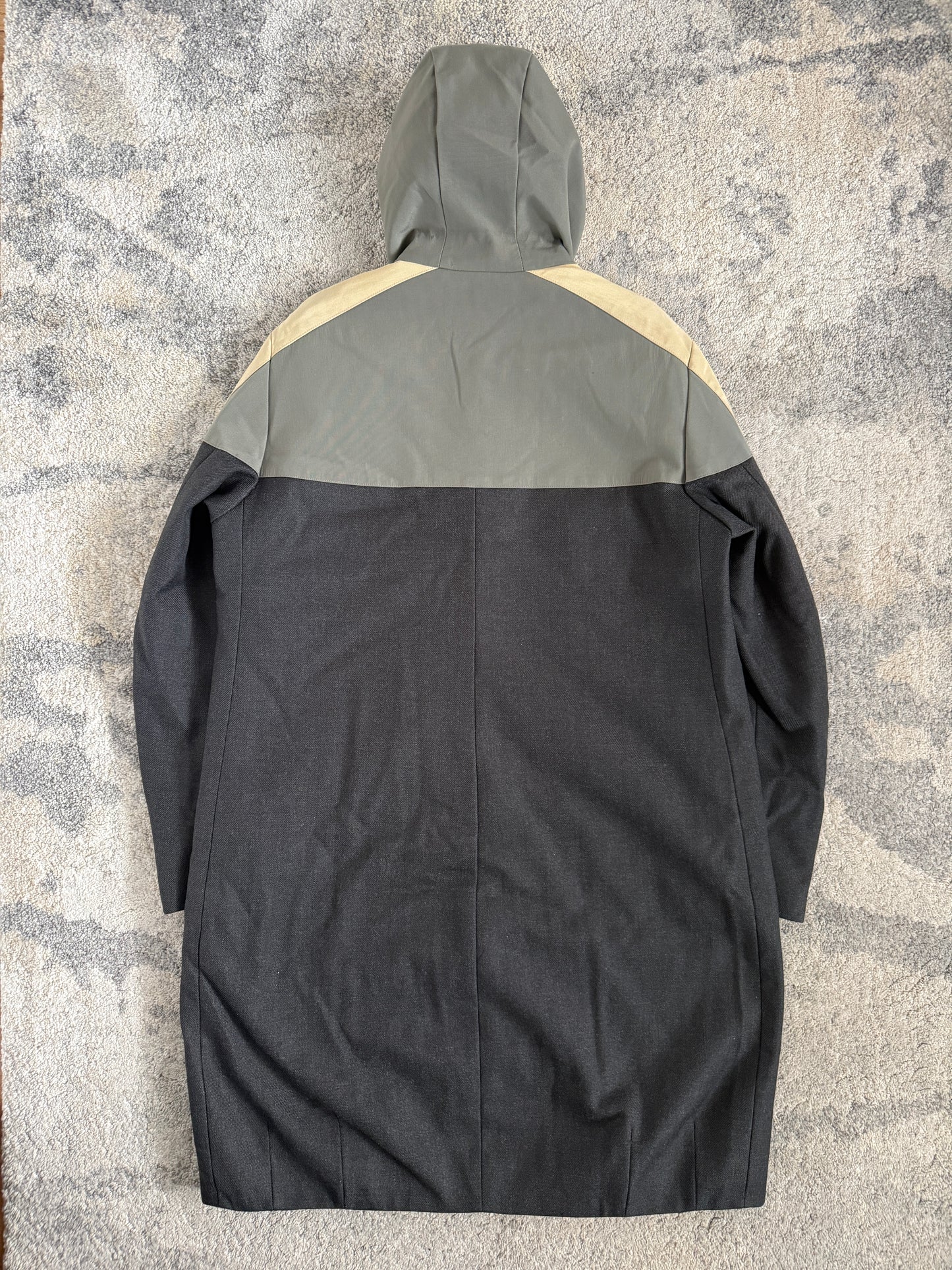 Prada FW2007 colorblock wool long coat