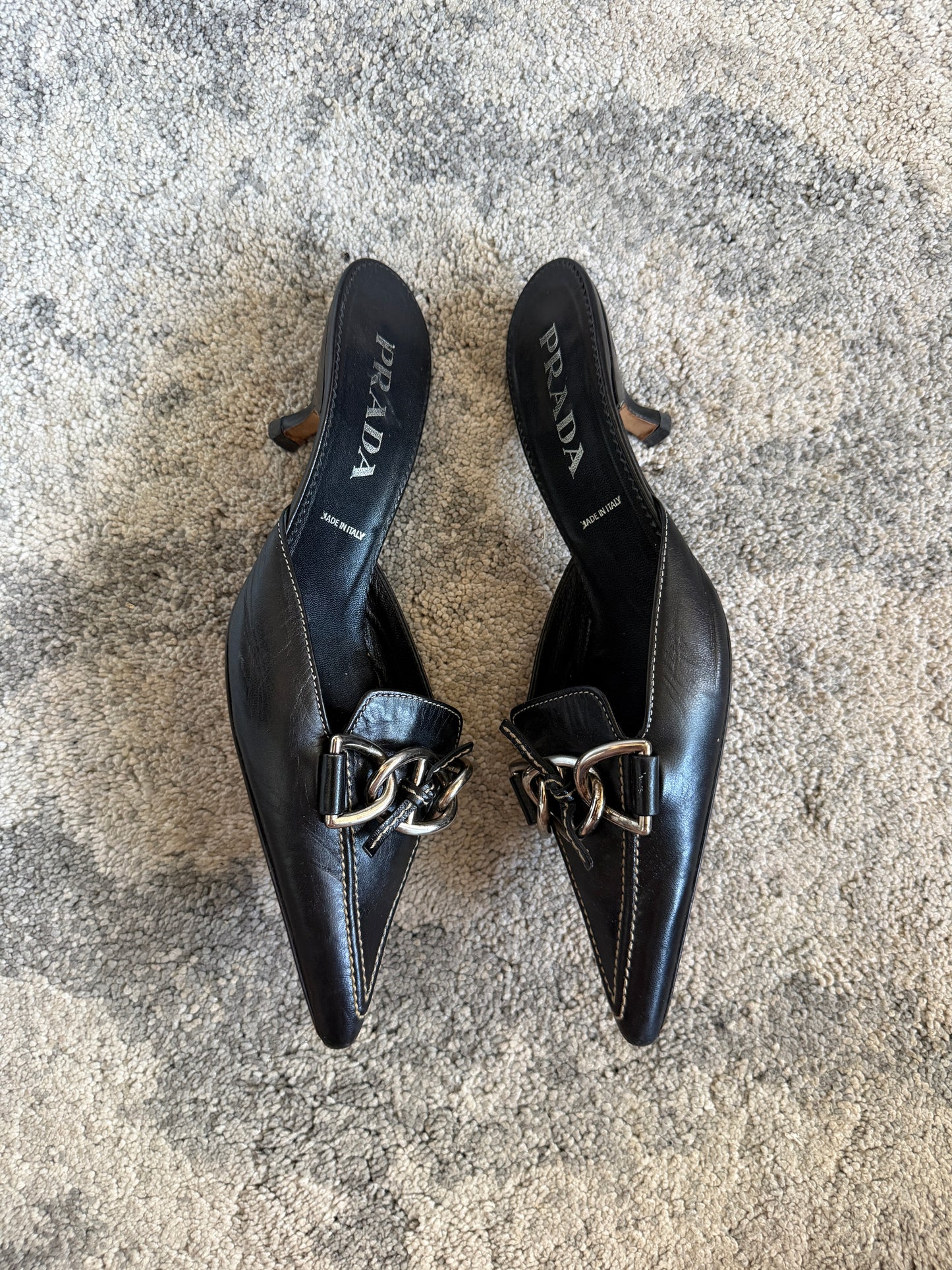 Prada 2000’s chain heels mules