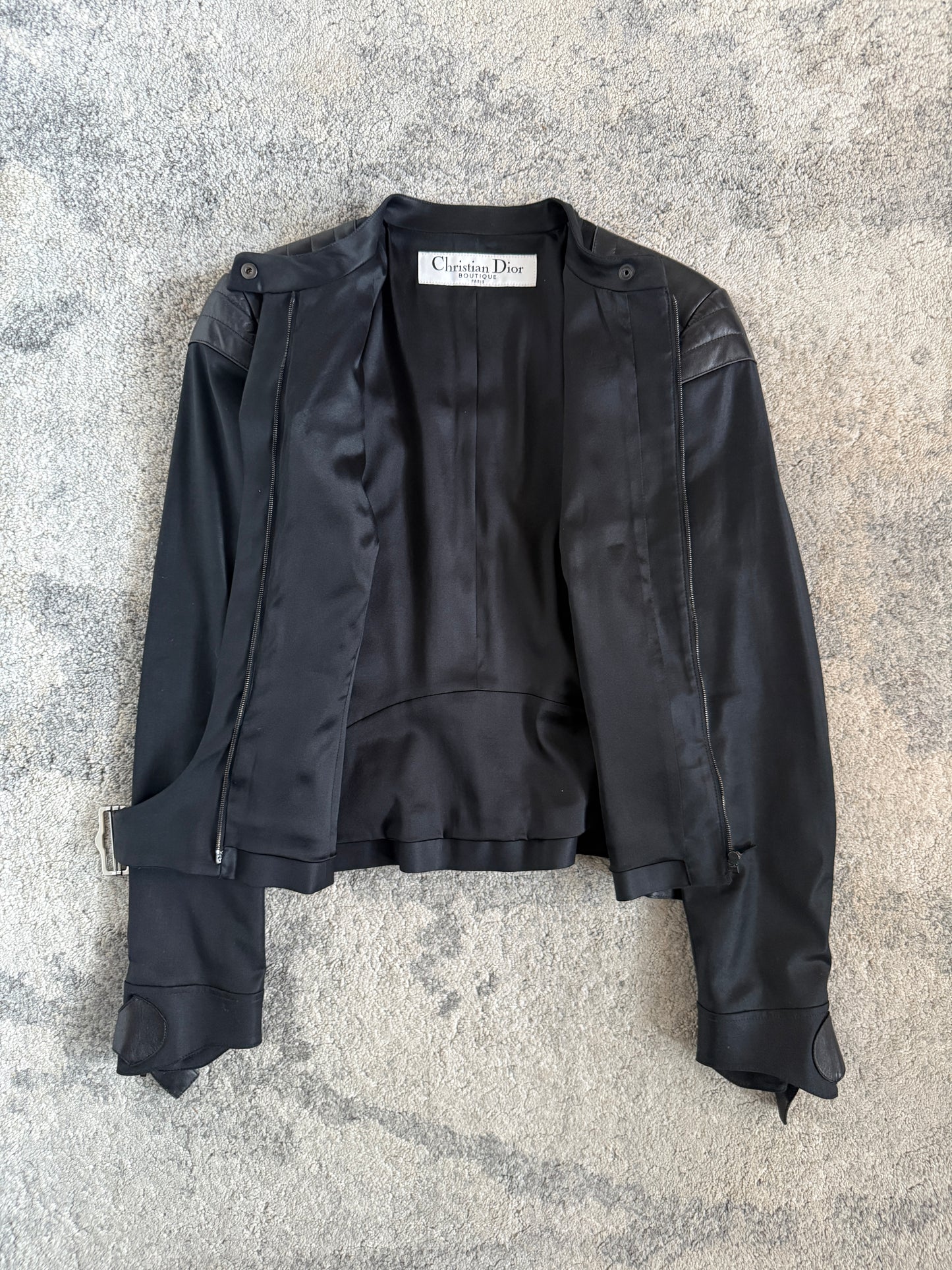 Christian Dior FW2003 wool & leather motorcycle jacket by J.Galliano