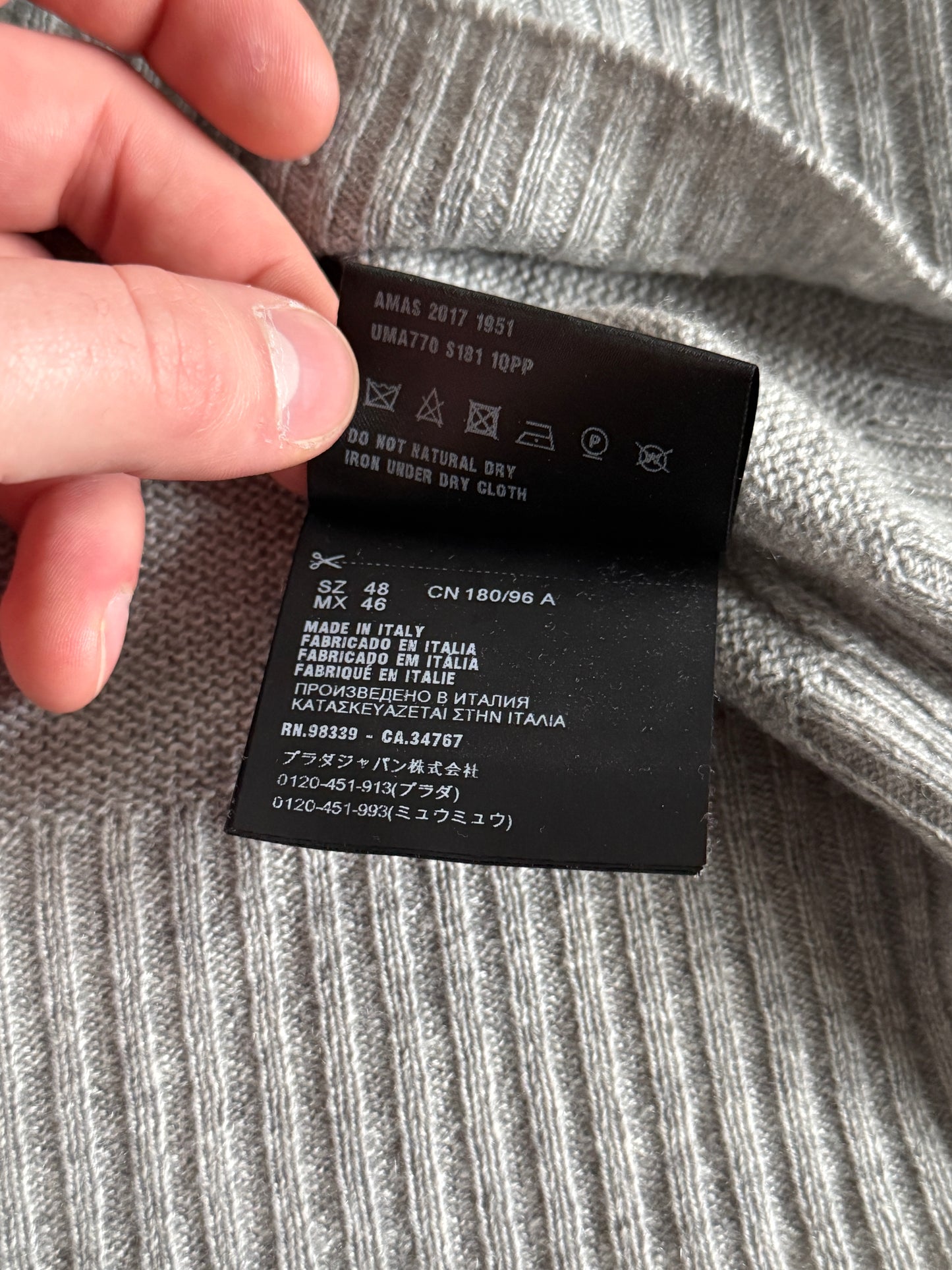 Prada SS2018 cashmere comics sweater