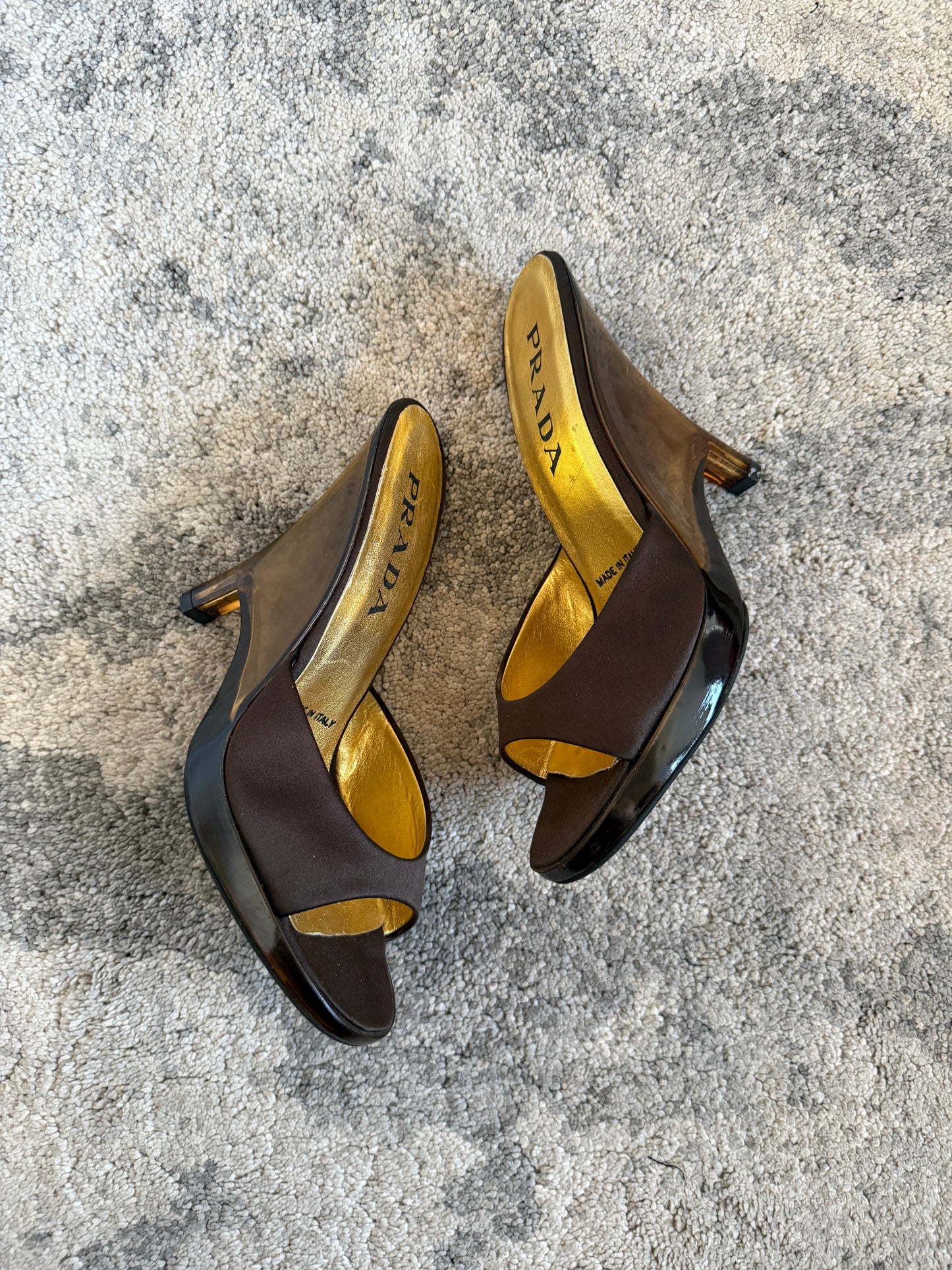 Prada SS1998 glass heels mules