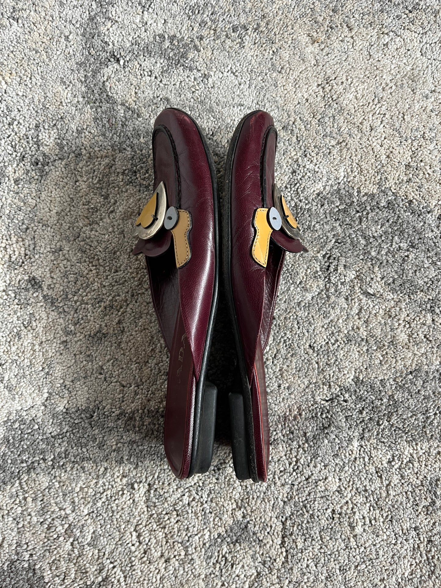 Prada SS2000 metal hearts mules
