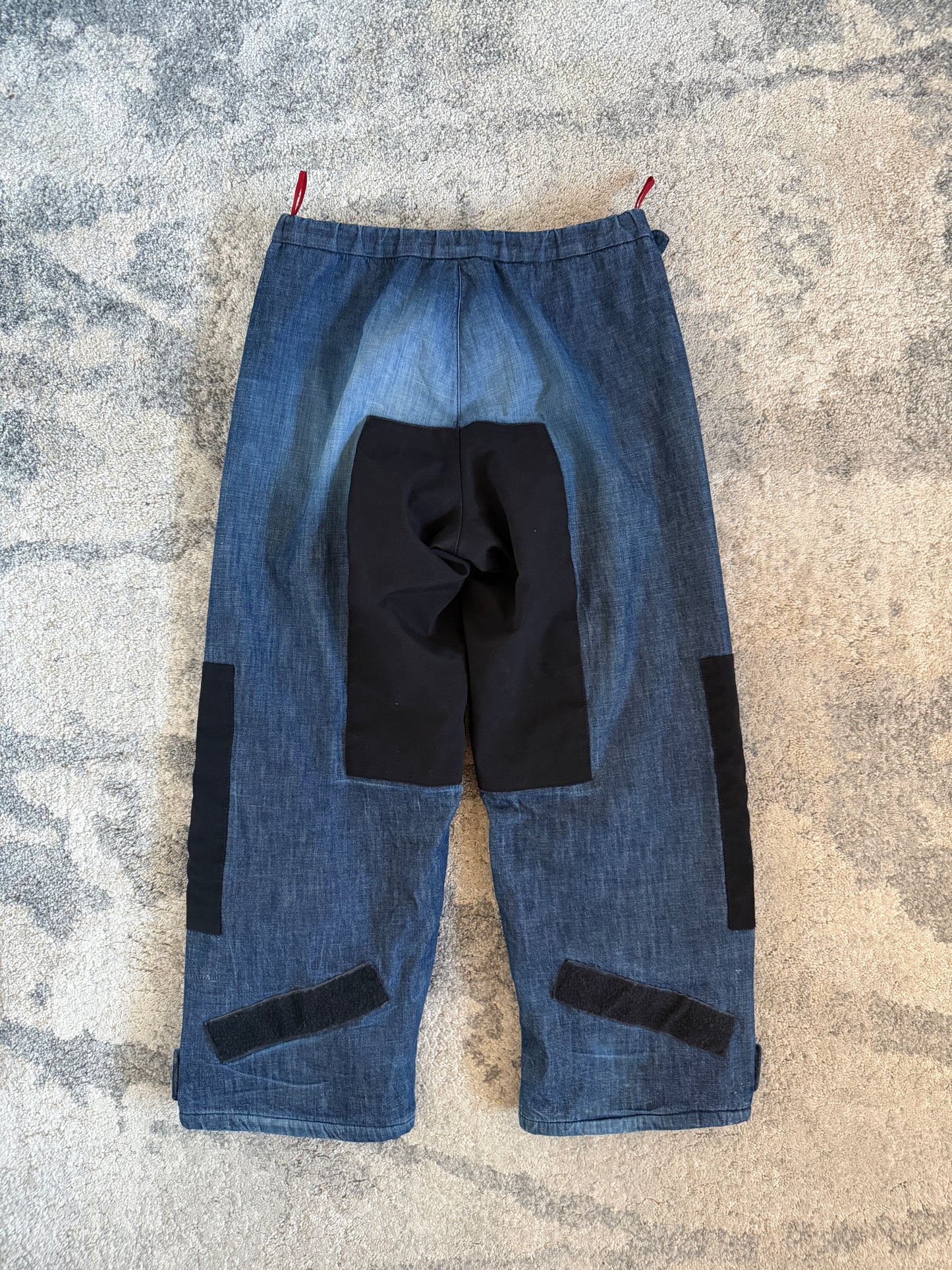 Prada 2000’s denim & fleece double knee jeans