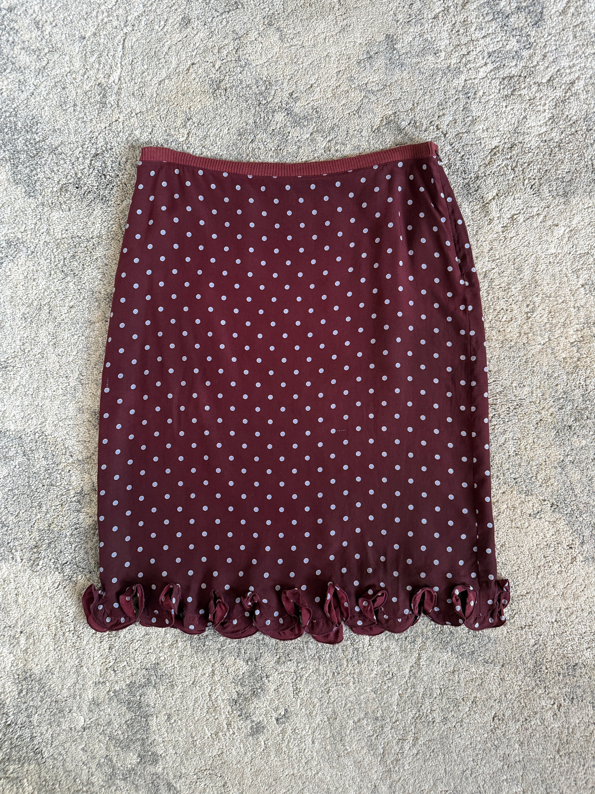 Prada SS2000 silk polkadot skirt