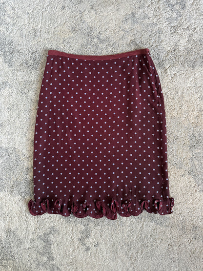 Prada SS2000 silk polkadot skirt