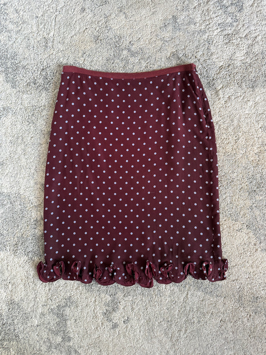 Prada SS2000 silk polkadot skirt