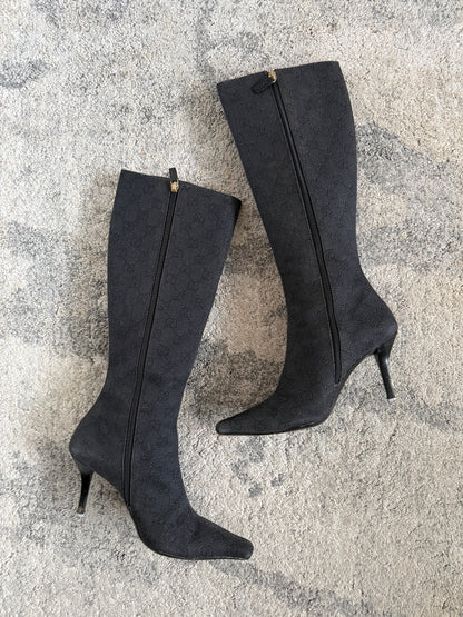 Gucci 2000’s monogram heels boots