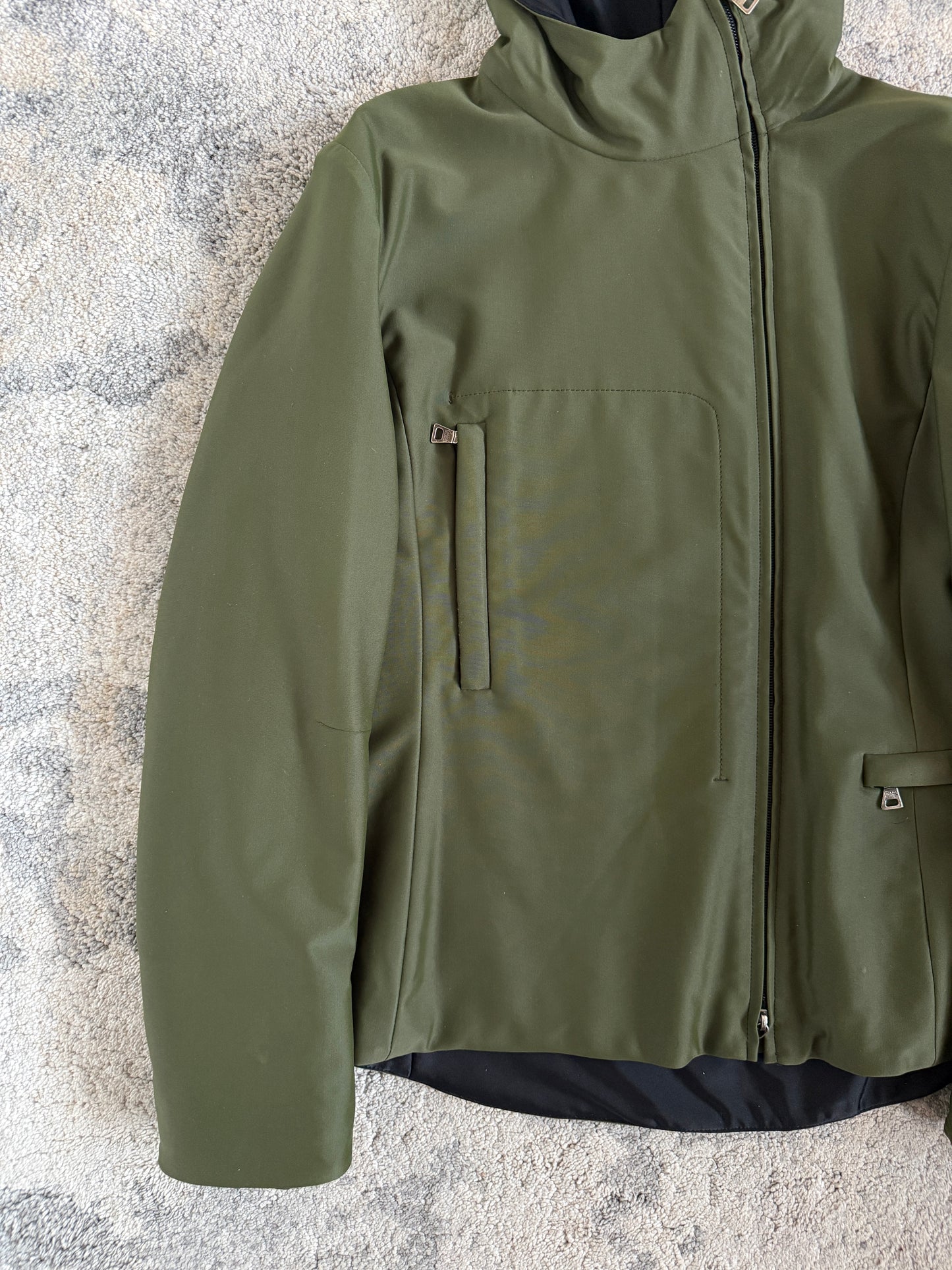 Prada 1999 nylon asymetrical zip jacket