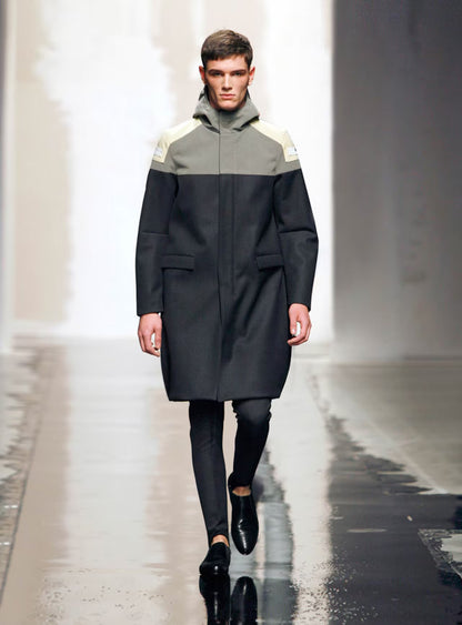 Prada FW2007 colorblock wool long coat