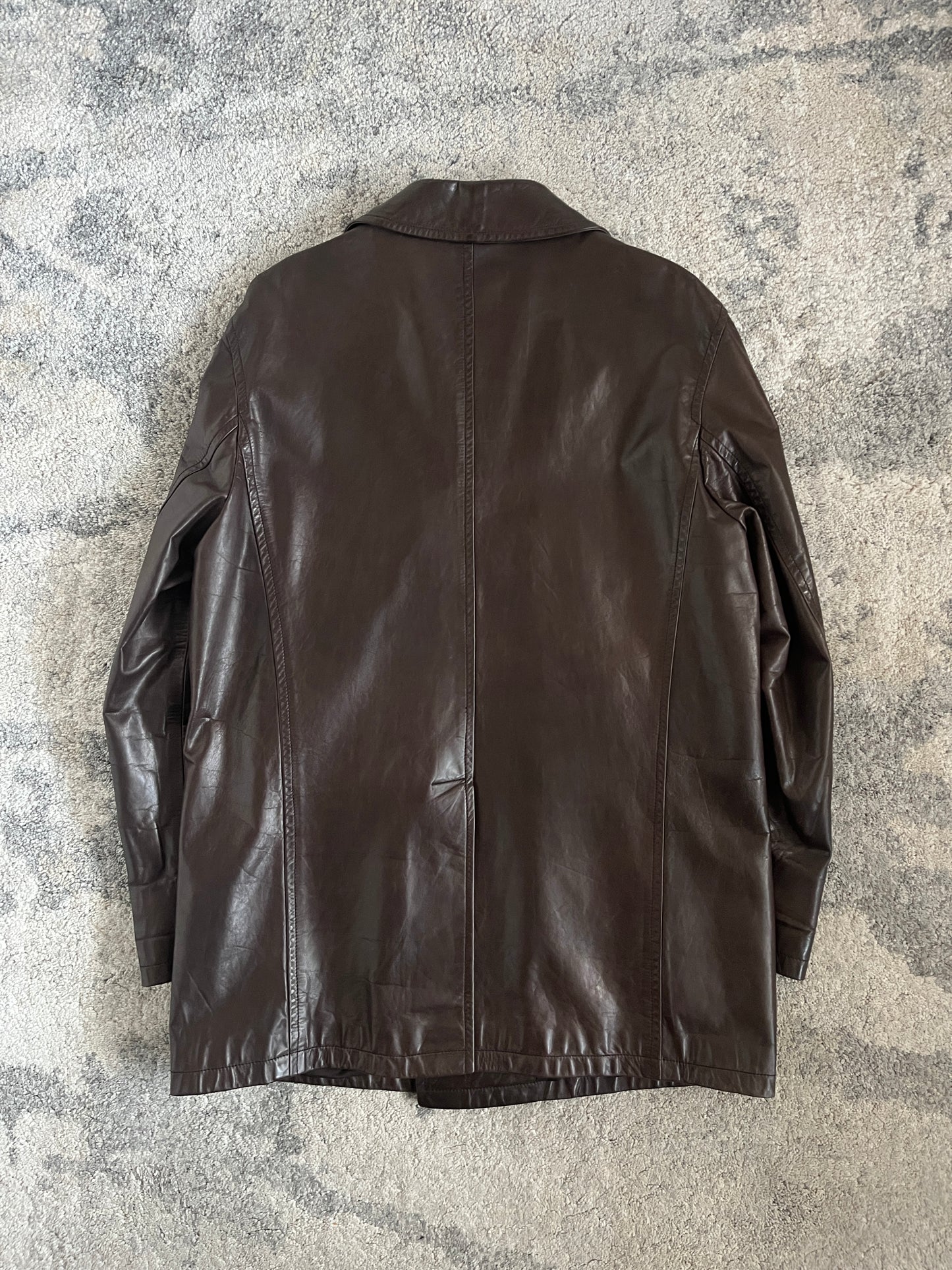 Prada FW1998 double breasted leather jacket