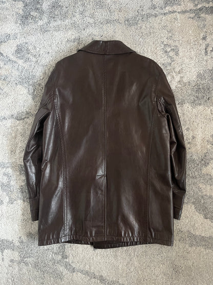 Prada FW1998 double breasted leather jacket
