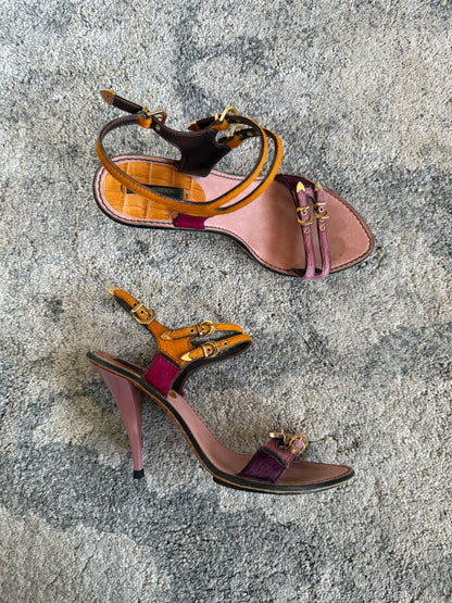 Louis Vuitton SS2006 buckle pony hair heels