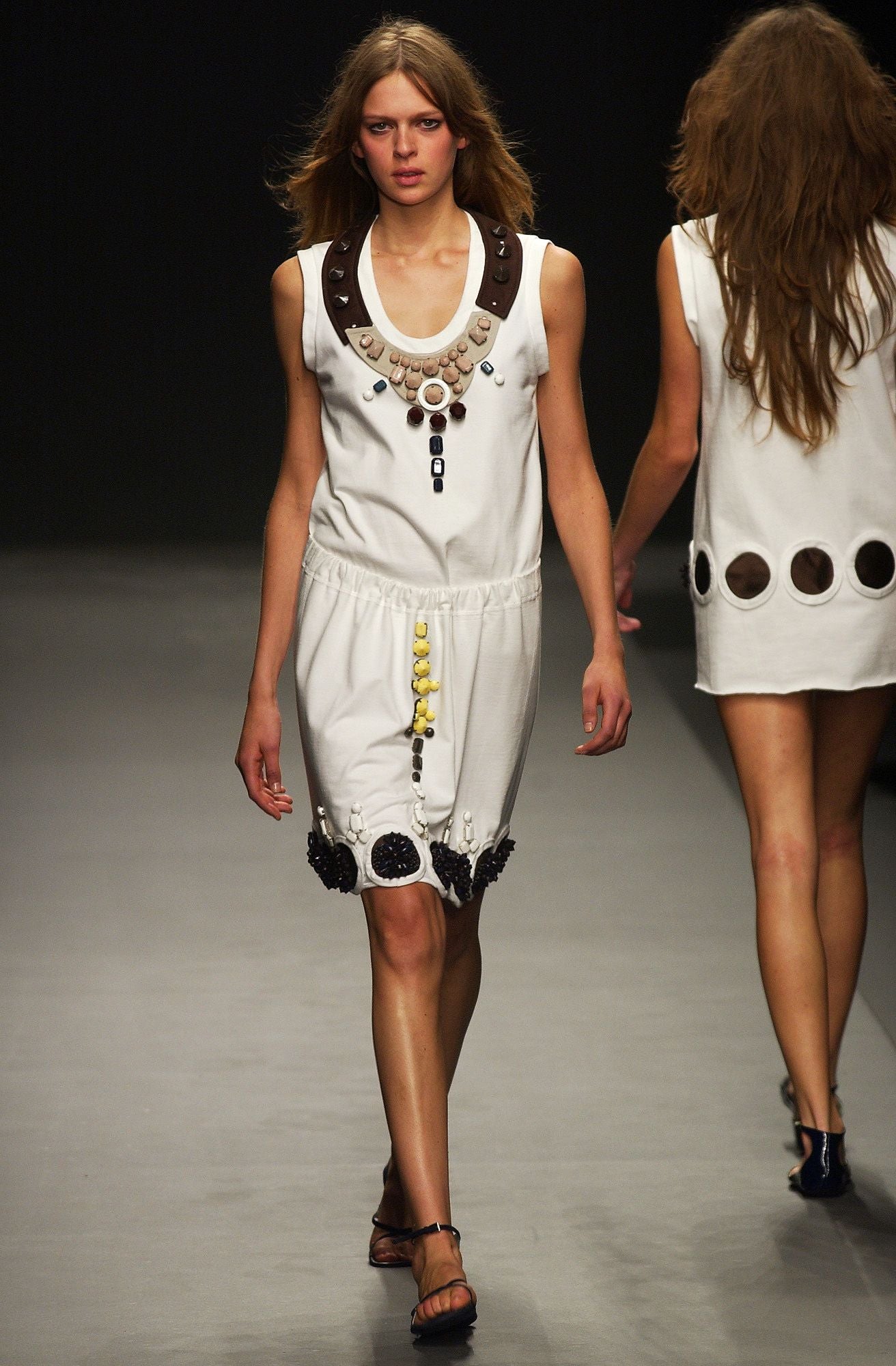 Prada SS2003 embellished collar tank top