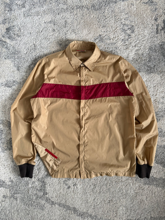 Prada 2000 nylon zip shirt with wool cuffs