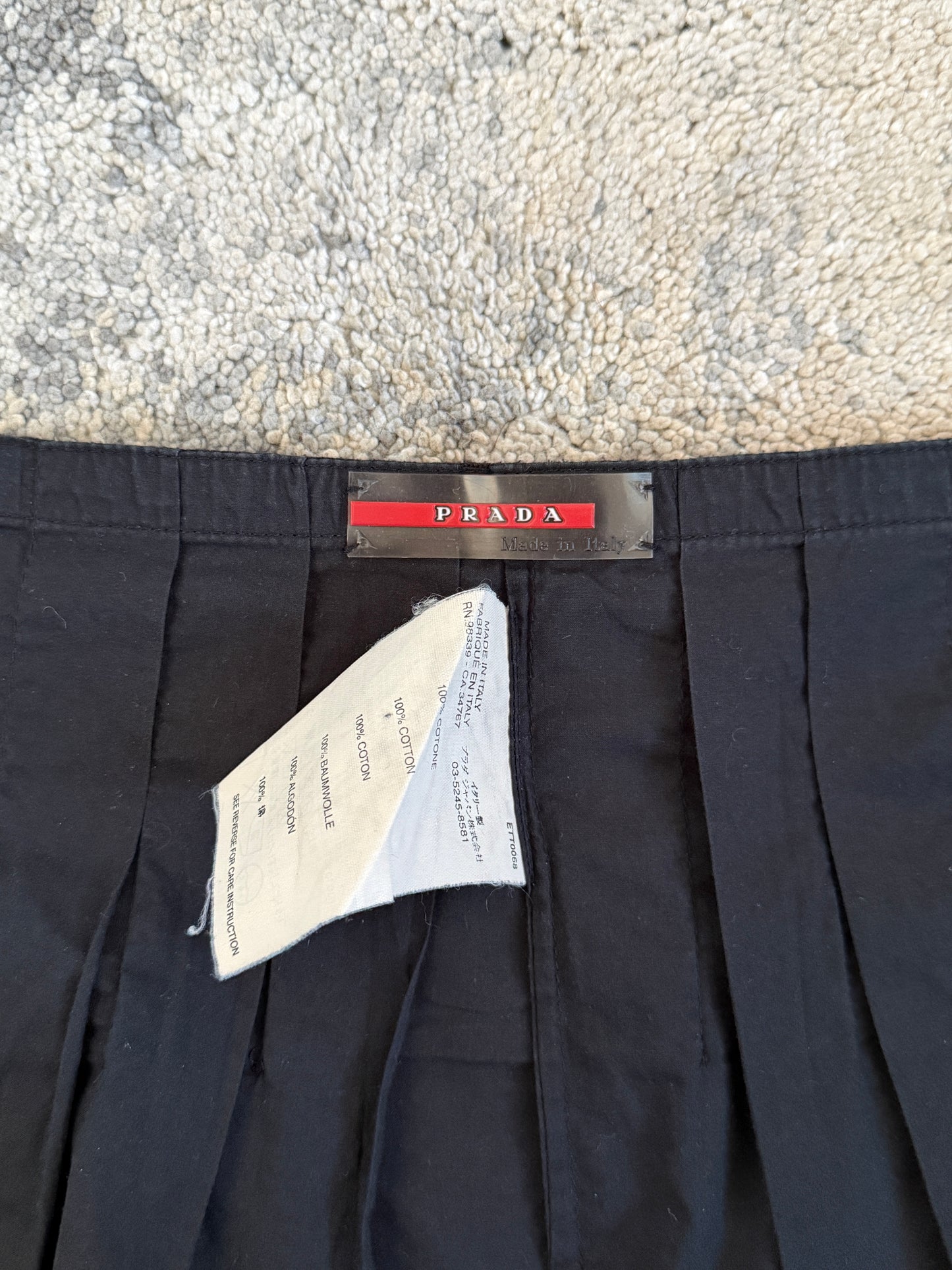 Prada 2000’s cotton wallet mini skirt