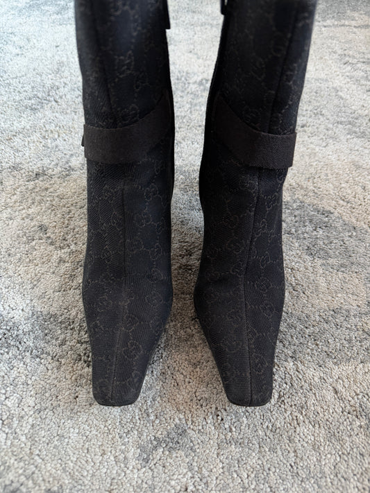 Gucci 2000’s monogram mid boots heels