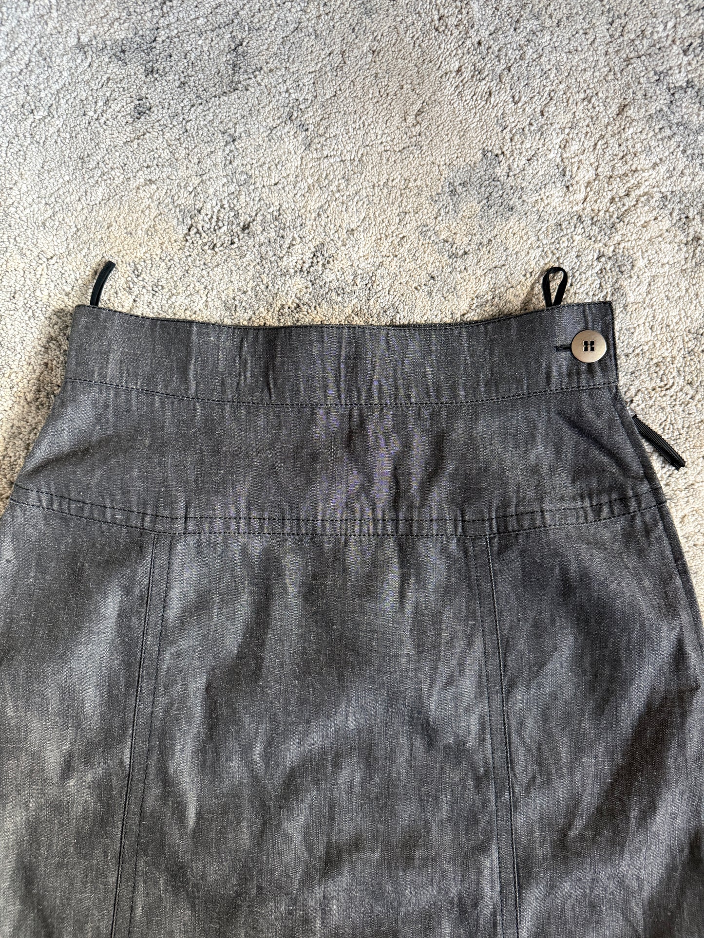 Louis Vuitton SS2002 cotton & raffy skirt
