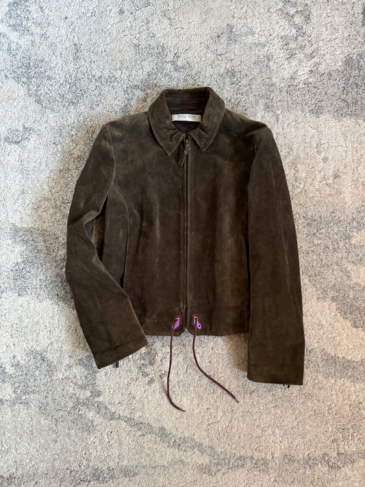 Miu Miu FW1999 suede leather jacket