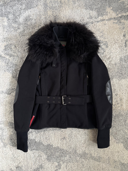 Prada FW2000 nylon with removable fur collar