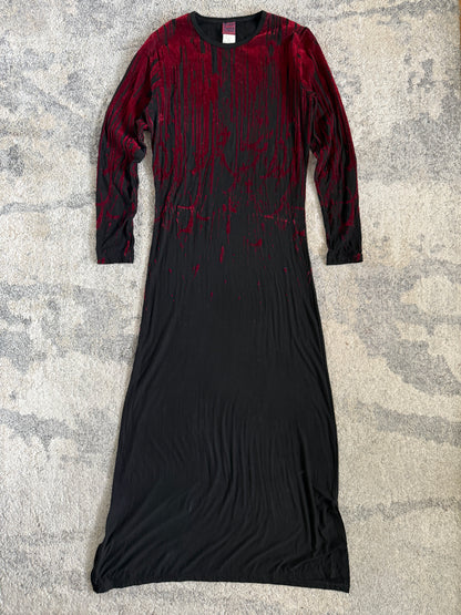 Jean Paul Gaultier FW1998 velvet blood drop dress
