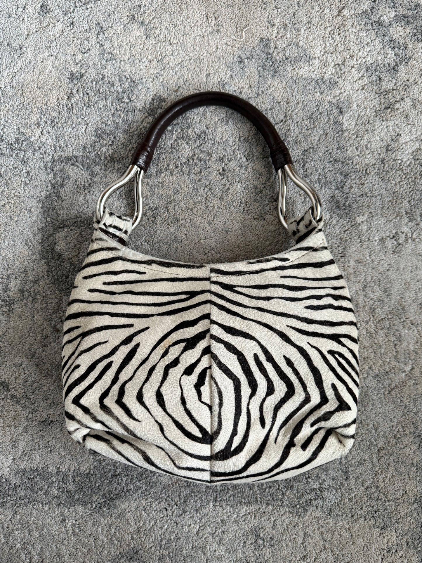 Prada SS2003 zebra pony hair leather bag